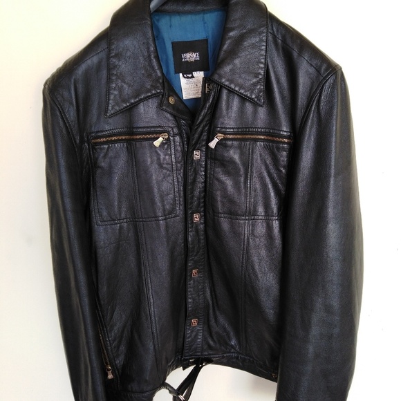 versace jeans leather jacket
